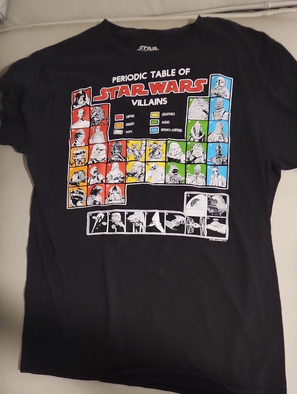 Star Wars Kids Black Short Sleeve Tee with Multicolor Villains Graphic